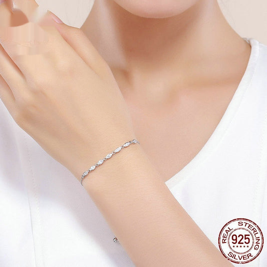 Braccialetto in  argento con gioiello intarssiato per donna